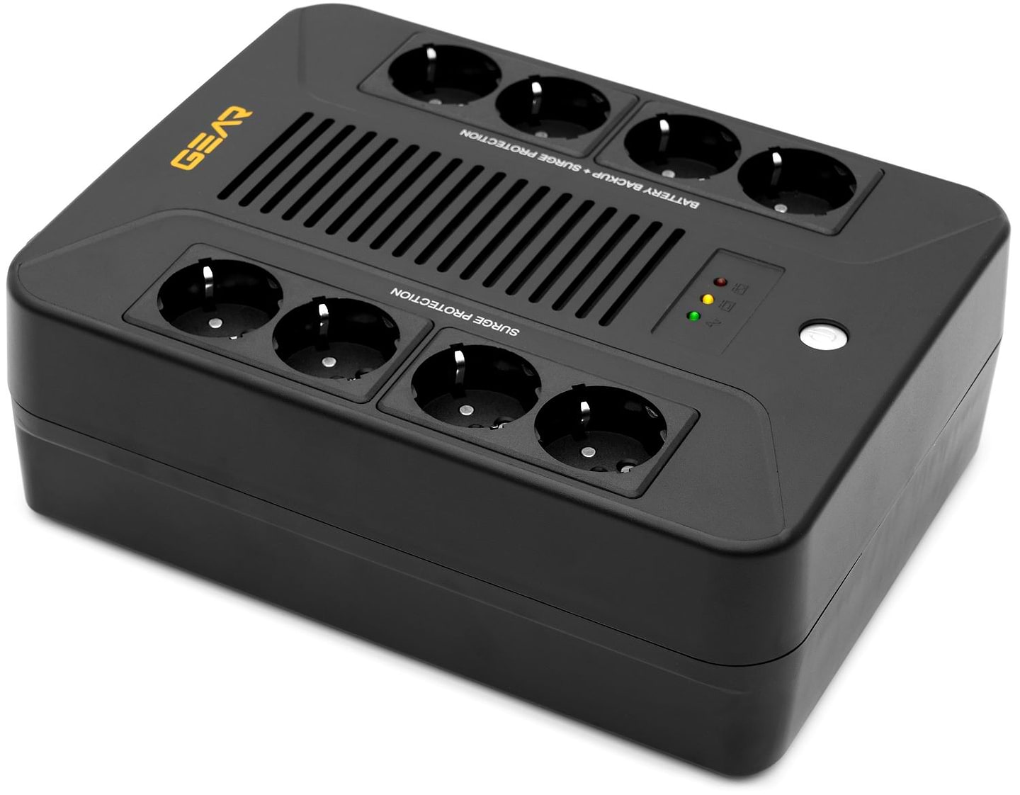 Джерело безперебійного живлення GEAR UPS 850VA, 510W, AVR, 8Schuko USB+RJ45 (GU-850PLUS6)