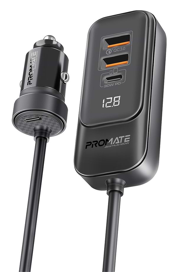 Фото - Автомобільний зарядний пристрій Promate gearhub-120w.black