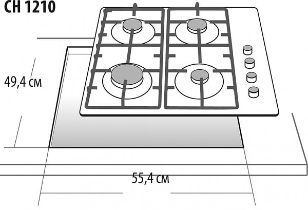 Фото - Варочная панель газовая Gefest СН 1210 К7