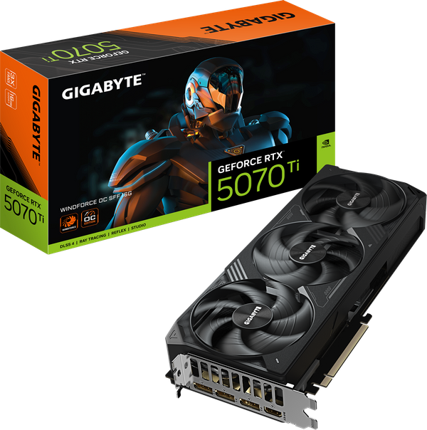 Фото - Відеокарта Gigabyte GeForce RTX 5070 Ti 16Gb WINDFORCE OC (GV-N507TWF3OC-16GD)