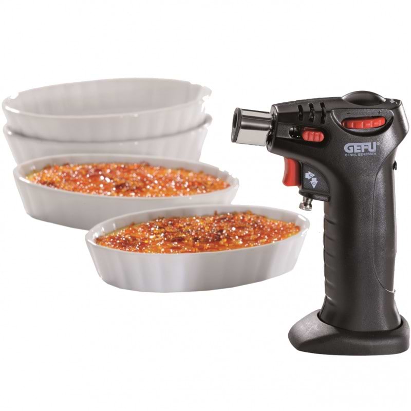 Набір форм для випічки Gefu Creme Brulee Carmello 5 пр. + горелка-карамелизатор - Фото 1