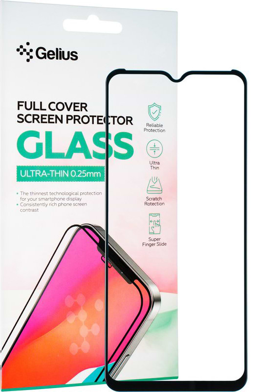 Защитное стекло для смартфона Gelius Full Cover Ultra-Thin 0.25mm for Tecno Spark 8/ 8T/ 8P/ 8C Black (92478)