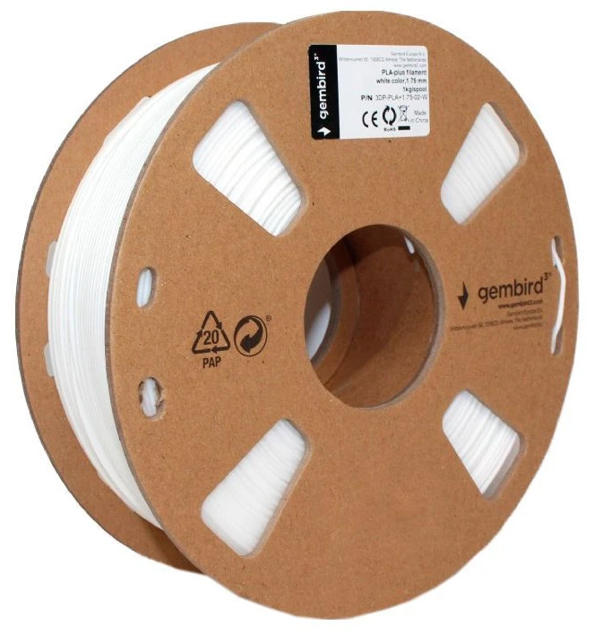Нитка для PLA-картриджа Gembird High Speed PLA 1.75 мм White ( 3DP-PLA1.75HY-01-W)