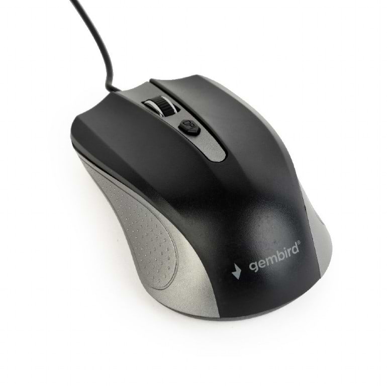 Мышь проводная Gembird MUS-4B-01-GB Black/Grey USB - Фото 1