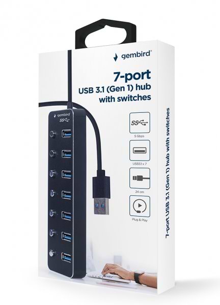 Фото - Хаб USB Gembird UHB-U3P7P-01