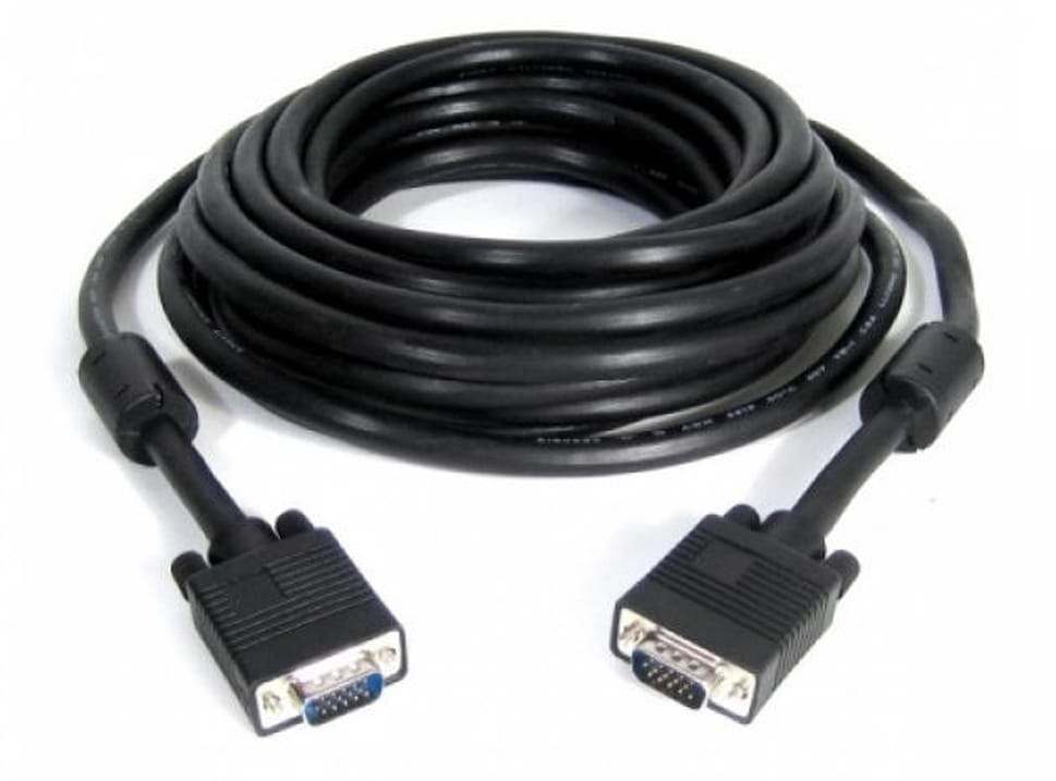 Кабель Cablexpert VGA HD15M/HD15M с 2-мя фер. кольцами 15m Black (CC-PPVGA-15M-B)