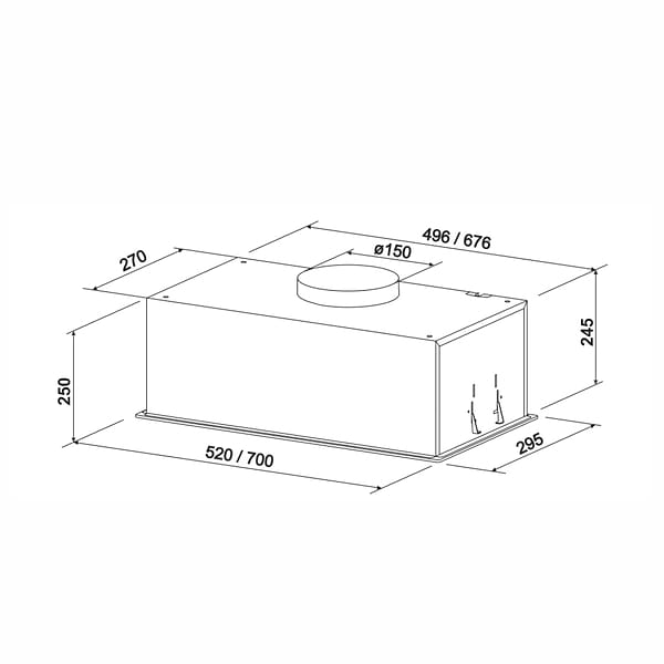 Фото - Витяжка вбудована ELEYUS Gemini 1200 LED 52 WH