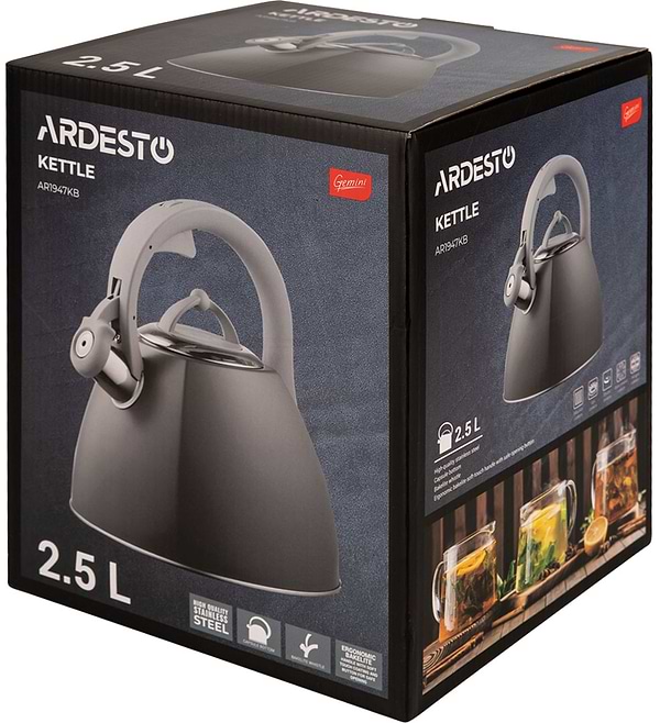 Фото - Чайник металевий Ardesto Gemini 2.5 л Black (AR1947KB)