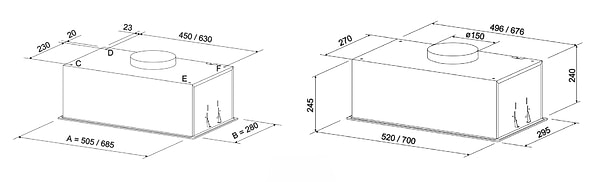 Фото - Витяжка вбудована ELEYUS GEMINI 800 LED 52 BL/