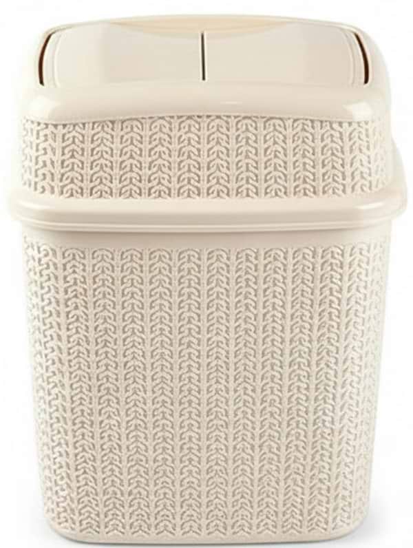 Фото - Бак для сміття UCSAN PLASTIC KNIT 10л крем (102302)
