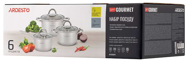Фото - Набор посуды Ardesto AR1906GPS Gemini Gourmet Andria 6 пр.