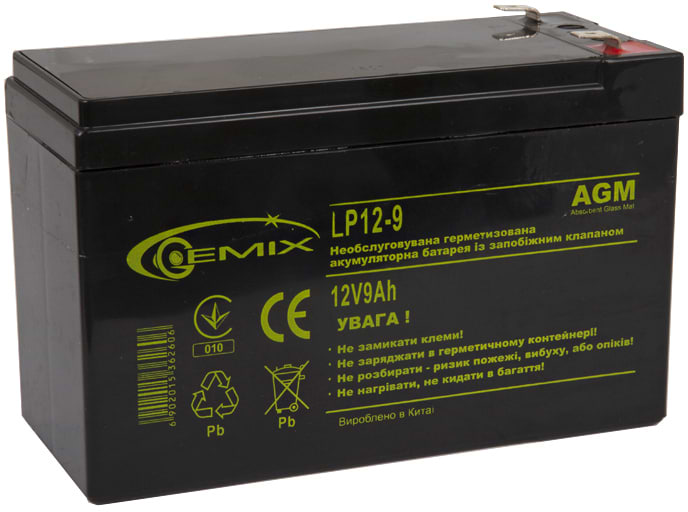 Акумулятор для ДБЖ Gemix 12V 9AH (LP12-9.0) AGM