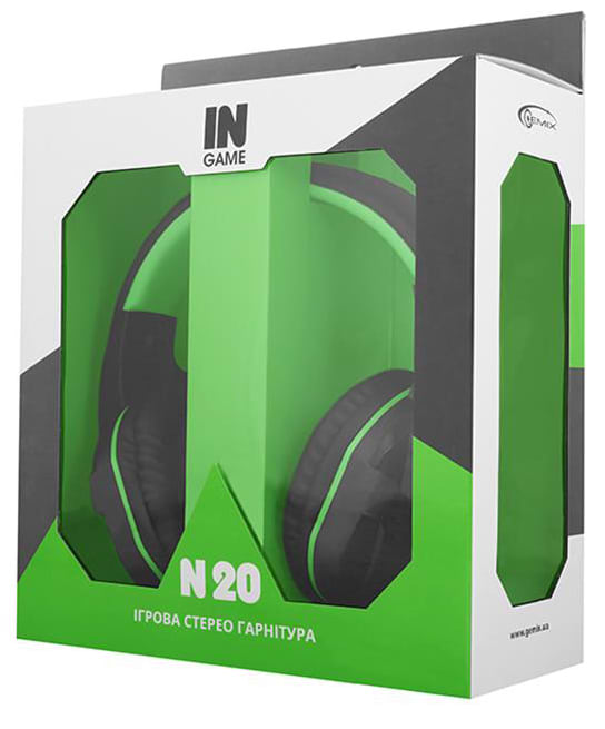Фото - Гарнітура дротова ігрова Gemix N20 Black-Green (04300107)