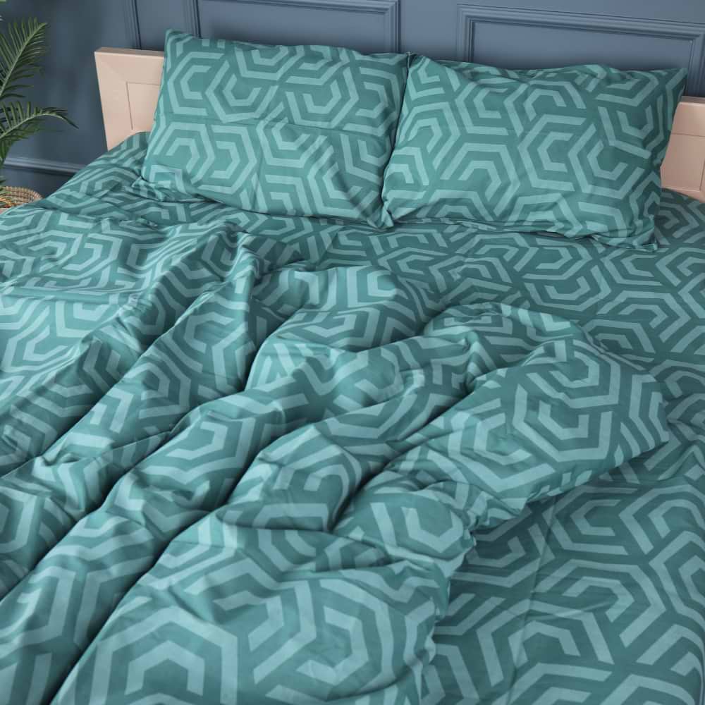Комплект постельного белья MirSon Бязь 17-0622 Geometry Emerald 143х210 (2200008197759)