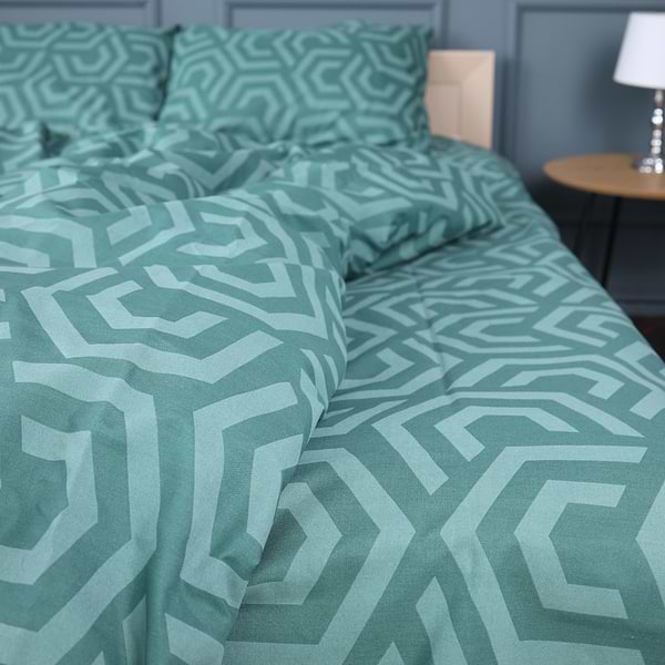 Фото - Комплект постельного белья MirSon Бязь 17-0622 Geometry Emerald 160х220 (2200008197810)