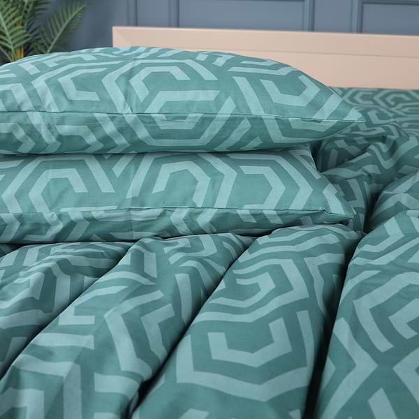 Фото - Комплект постельного белья MirSon Бязь 17-0622 Geometry Emerald 160х220 (2200008197810)