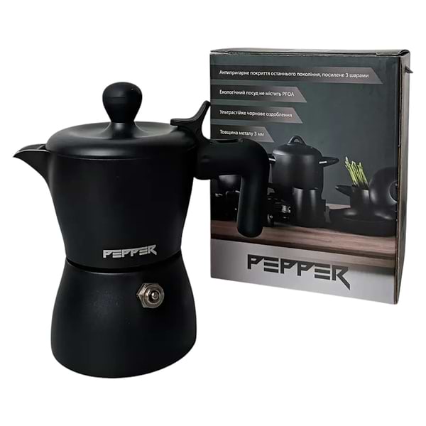 Фото - Кавоварка гейзерна Pepper Чорна Перлина 1 (PR-2241)