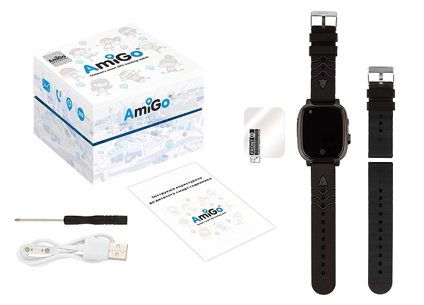 Фото - Дитячий годинник AmiGo GO005 4G WIFI Thermometer Black