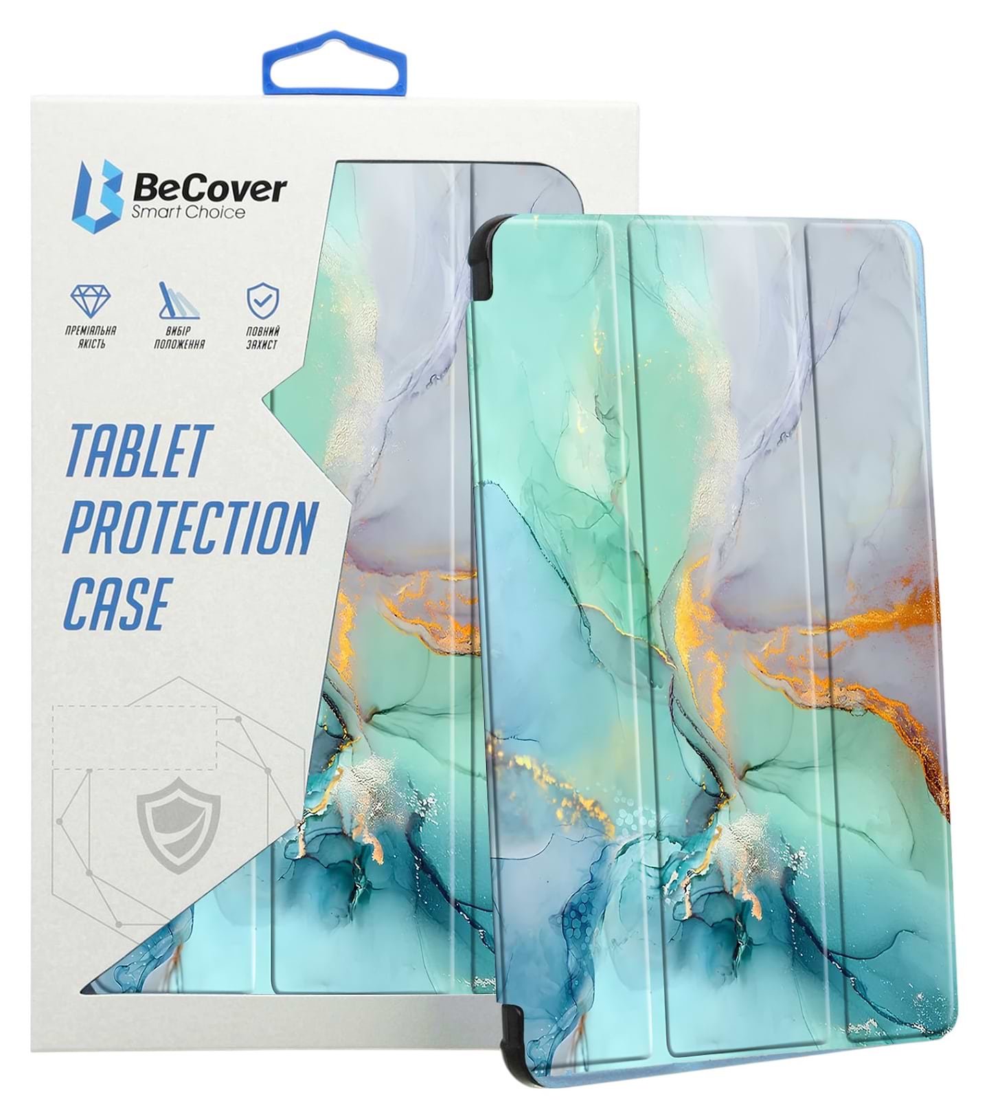 Чохол для планшета BeCover Soft Edge TPU з кріпленням для стілусу for Xiaomi Redmi Pad SE 8.7'' Green Marble (712574) - Фото 1