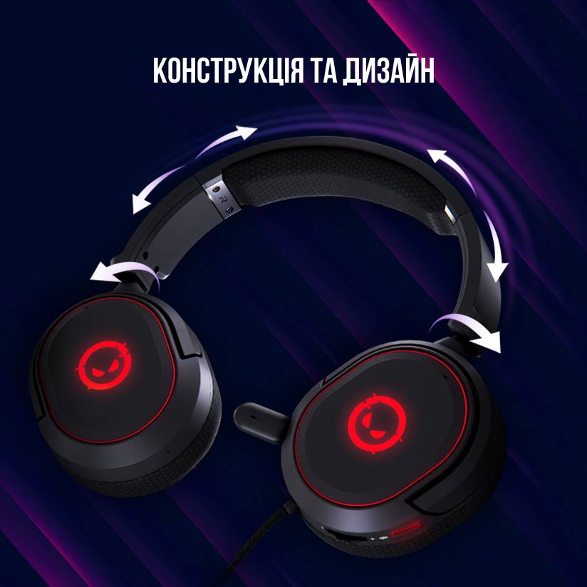 Фото - Гарнітура дротова ігрова Lorgar Kaya 460 Gaming RGB USB Black (LRG-GHS460)