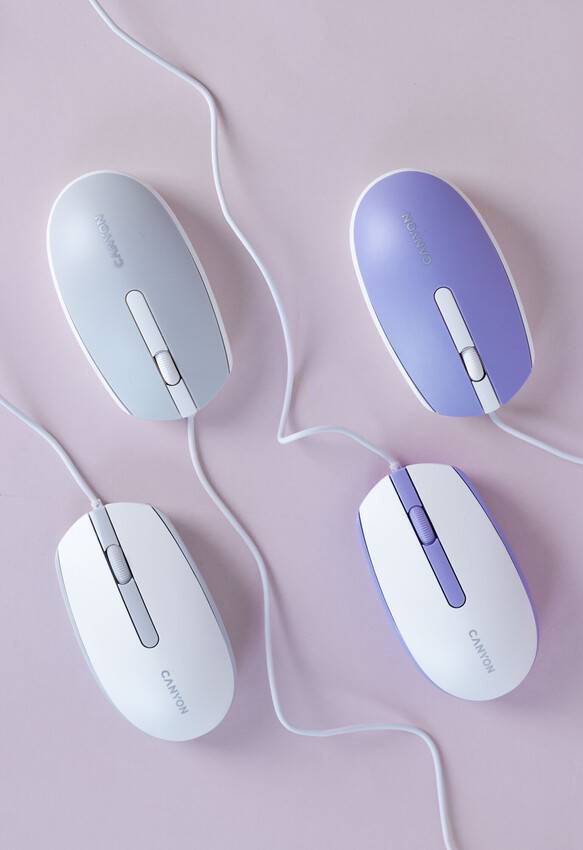 Фото - Миша дротова Canyon M-10 USB White Lavender (CNE-CMS10WL)
