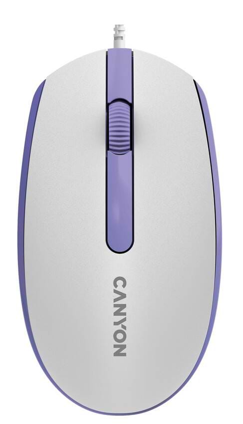 Мышь проводная Canyon M-10 USB White Lavender (CNE-CMS10WL) - Фото 1
