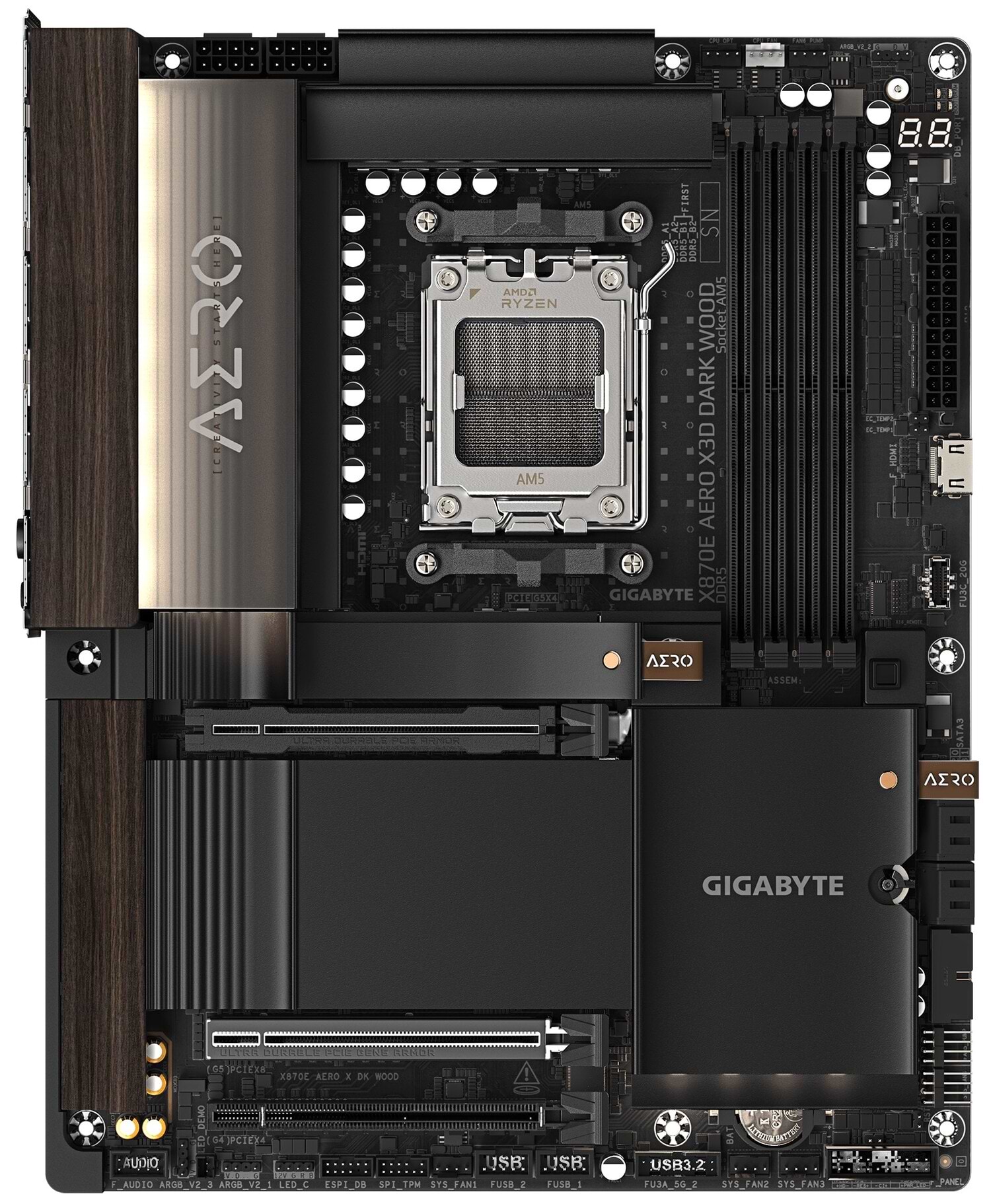 Материнская плата Gigabyte X870E AERO X3D DARK WOOD