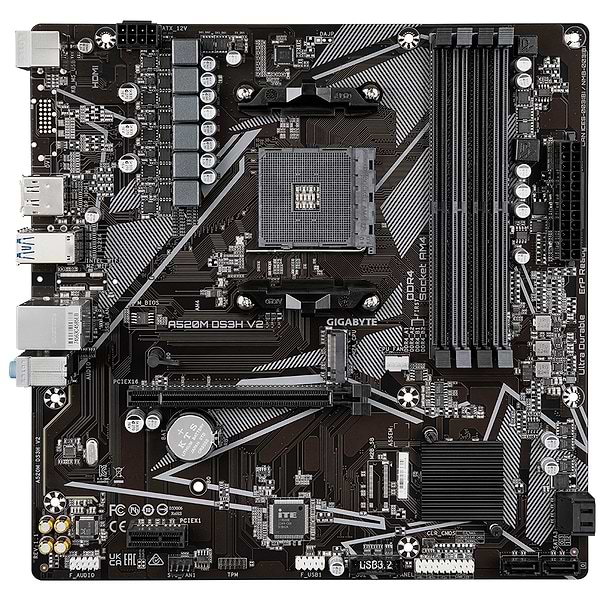 Фото - Материнська плата Gigabyte A520M DS3H V2 DDR4