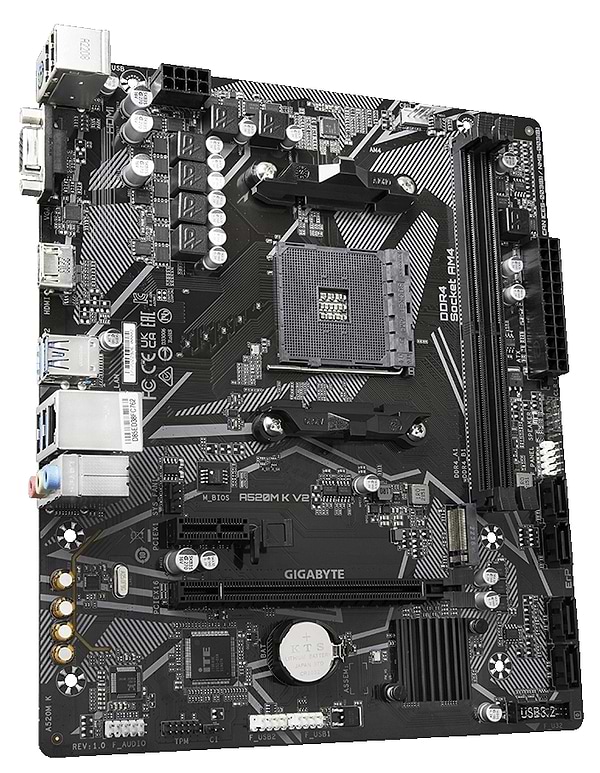 Фото - Материнська плата Gigabyte A520M_K_V2 DDR4
