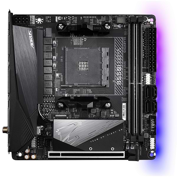 Фото - Материнська плата Gigabyte B550I AORUS PRO AX Фото - Материнська плата Gigabyte B550I AORUS PRO AX