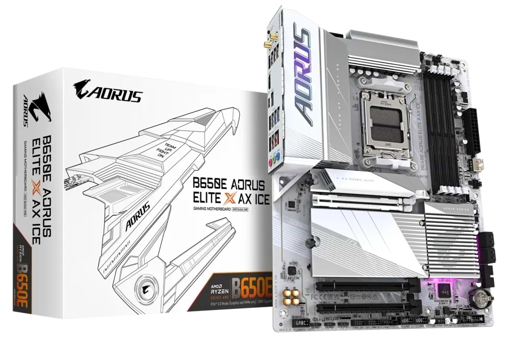 Материнська плата Gigabyte B650E Aorus Elite X AX Ice - Фото 1