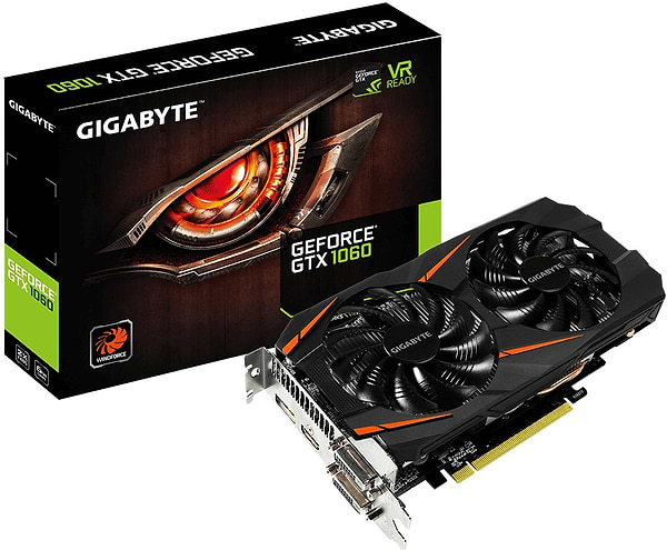 Фото - Видеокарта Gigabyte nVidia GeForce GTX 1060 6GB GDDR5 192-bit (GV-N1060WF2-6GD)