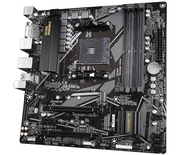 Фото - Материнская плата Gigabyte sAM4 AMD B550 4xDDR HDMI/DVI 2xM.2 (PCIe 4.0) USB 3.2 GbE LAN mATX (B550M DS3H)