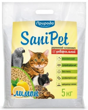 Наповнювач деревний Природа Sani Pet Лимон 5 кг (4823082407927)