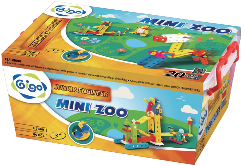 Пластиковий конструктор Gigo Юний інженер Мінізоопарк 80 деталей (7360)