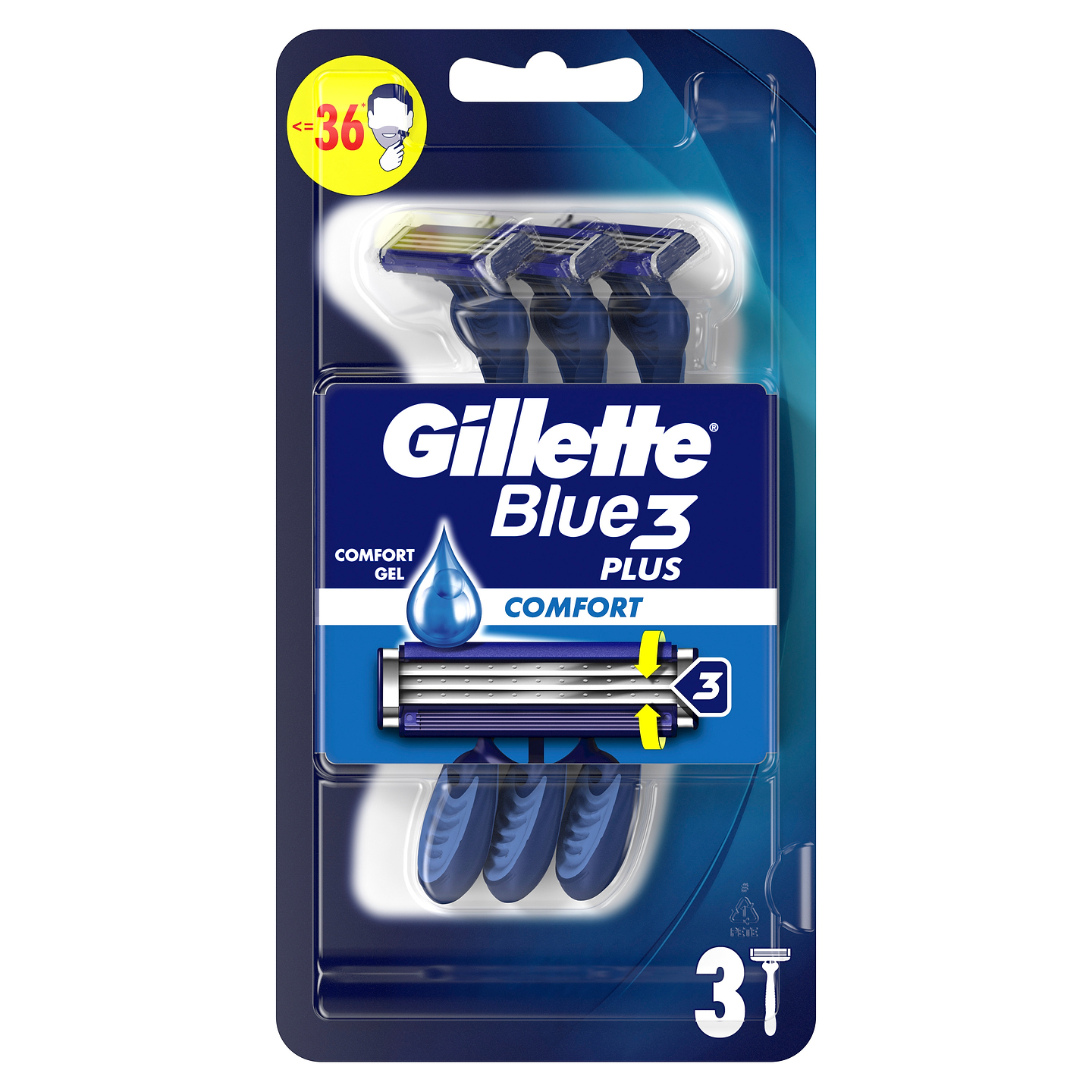 Станок чоловічий одноразовий Gillette Blue 3 Comfort 3 шт. (7702018489695)