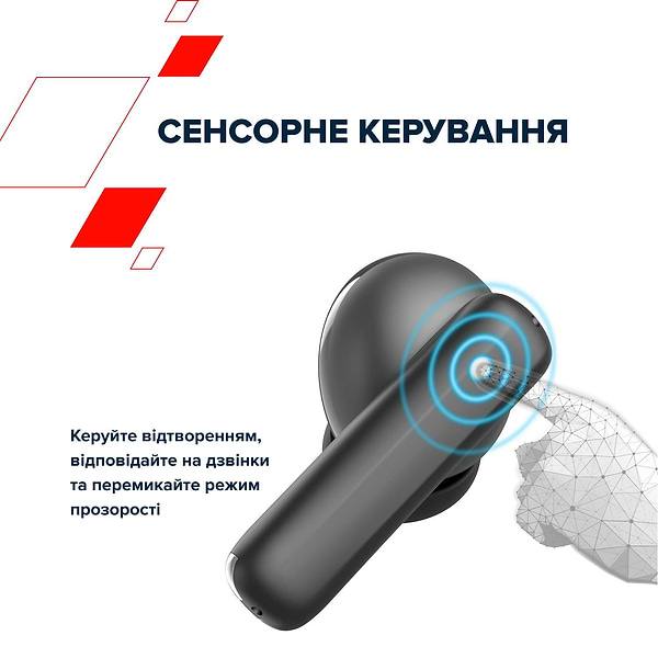 Фото - Навушники вкладиші бездротові TWS Canyon OnGo TWS-10 ANC ENC Black (CNS-TWS10BK)