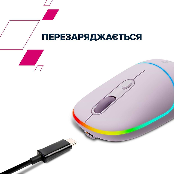 Фото - Миша бездротова Canyon MW-22 Dual Band RGB Wireless Pearl Rose (CNS-CMSW22PR)
