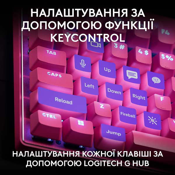 Фото - Клавиатура проводная игровая Logitech G PRO X TKL RAPID Magenta LINEAR (920-013253)