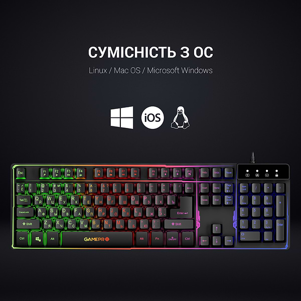 Фото - Клавіатура дротова ігрова GamePro Nitro+ (GK576)