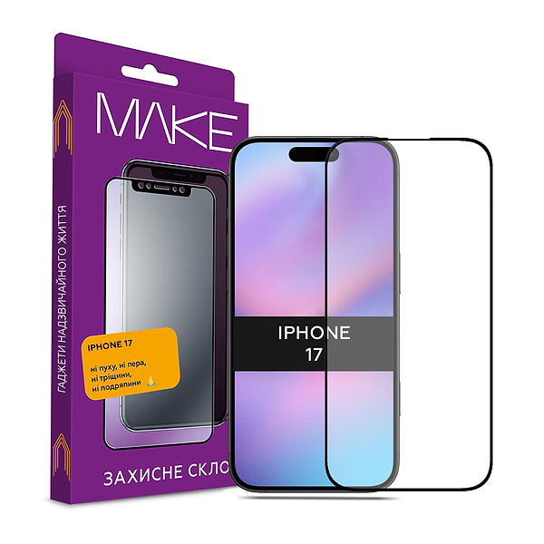 Фото - Захисне скло для смартфону MAKE For Apple iPhone 17 (MGF-AI17) Фото - Захисне скло для смартфону MAKE For Apple iPhone 17 (MGF-AI17)