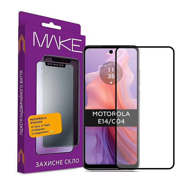 Фото - Защитное стекло для смартфона MAKE FCFG Motorola E14/G04/G04s (MGF-ME14);