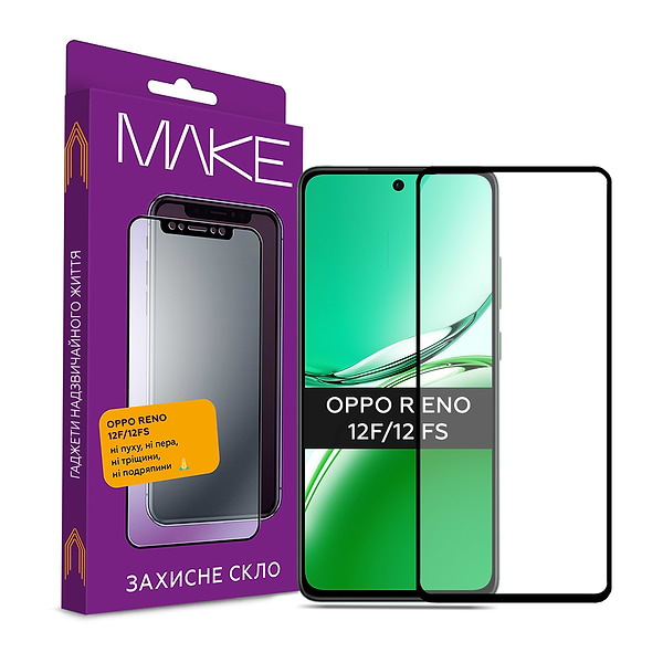 Фото - Захисне скло для смартфону MAKE FCFG Oppo Reno12 F/12 FS (MGF-OR12F/12FS) Фото - Захисне скло для смартфону MAKE FCFG Oppo Reno12 F/12 FS (MGF-OR12F/12FS)