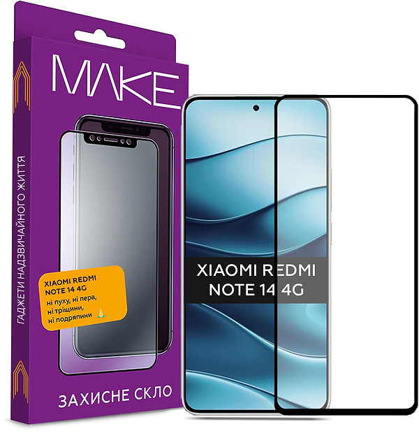 Фото - Захисне скло для смартфону MAKE FCFG Xiaomi Redmi Note 14 4G (MGF-XRN144G)