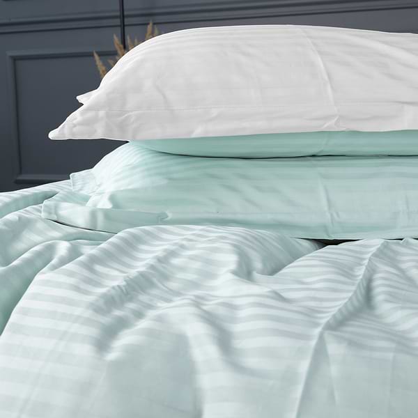 Фото - Комплект постільної білизни дитячий MirSon Satin Stripe 30-0013 + 30-0001 Gilberta 110х140 (2200005246535)