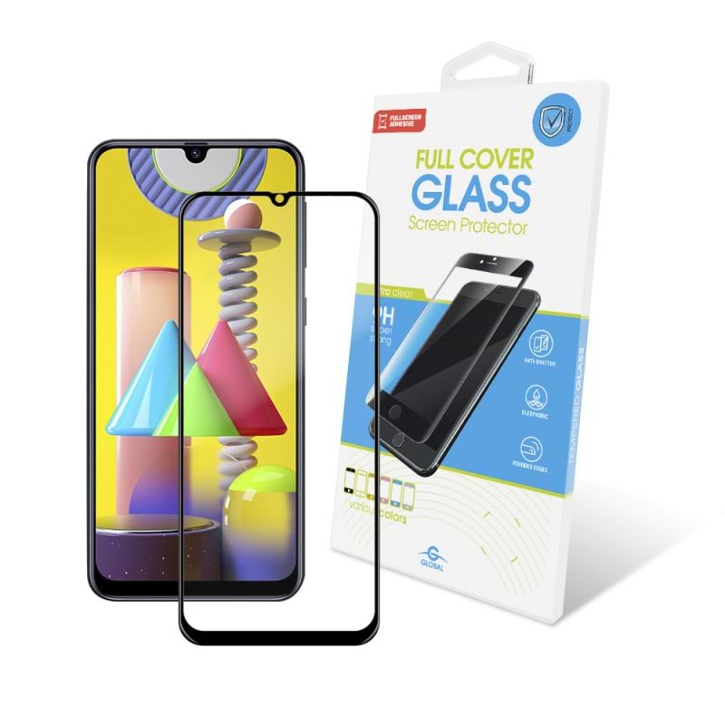 Защитное стекло для смартфона Global Samsung Galaxy M31 SM-M315 Full Glue Black (1283126497438)