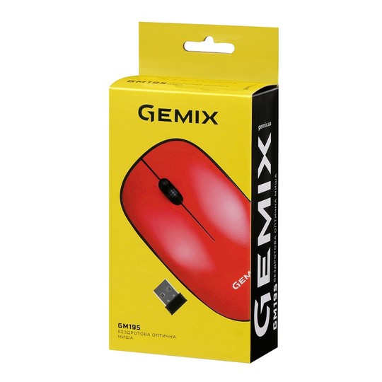 Фото - Миша бездротова Gemix GM195 Wireless Red (GM195Rd)