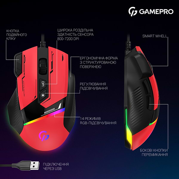 Фото - Мышь проводная игровая GamePro GM300R