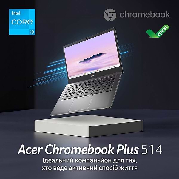 Фото - Ноутбук Acer Chromebook Plus CB514-4H (NX.KUZEU.001) Silver