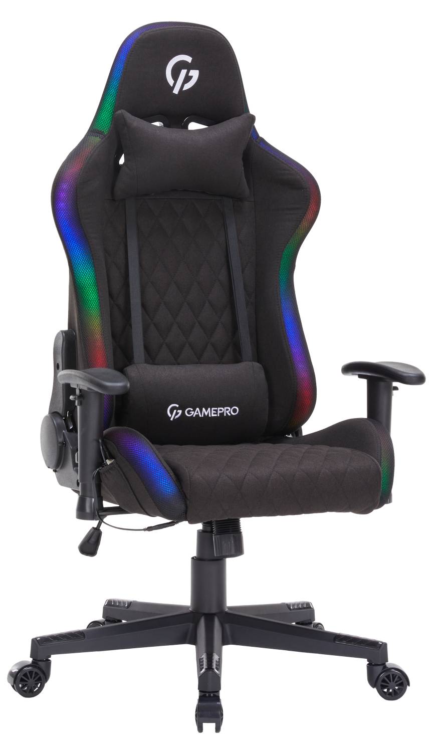 Фото - Крісло для геймерів GamePro RGB Size L Fabric Black (GC700FB)